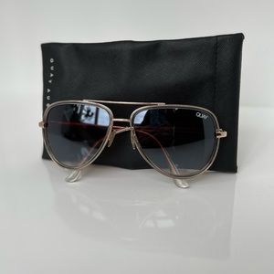 QUAY AUSTRALIA x JLO All in 56mm aviator sunglasses CLEAR / BROWN FLASH